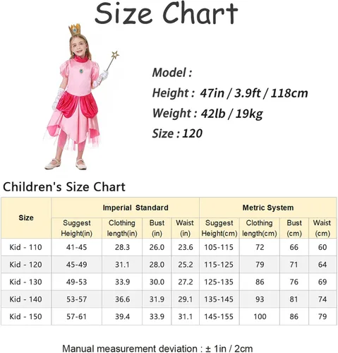 Vista 6 de Antbutler Disfraz de melocotón para niñas, vestido de durazno de súper princesa, disfraz de Halloween con corona de accesorios