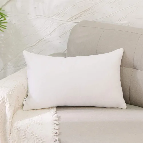 Vista 19 de Funda de almohada a rayas de lino sintético suave cuadrada decorativa con cremallera oculta para sofá, auto o dormitorio 12" x 12" Negro y blanco