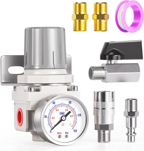Vista 8 de TAILONZ PNEUMATIC Regulador de presión de los accesorios del compresor de aire del NPT del 1/2 pulgada para los sistemas de aire comprimido AR4000-04