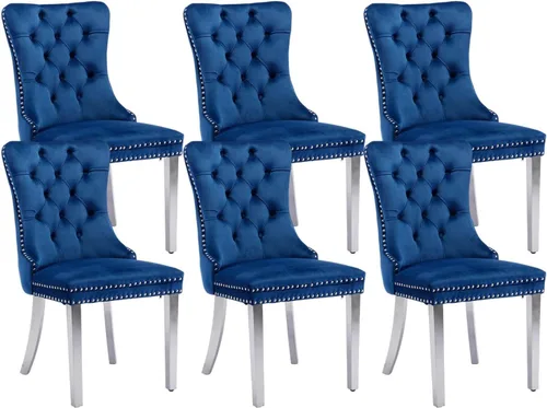 Vista 85 de Juego de 2 sillas de comedor de terciopelo beige, sillas de comedor tapizadas beige01
