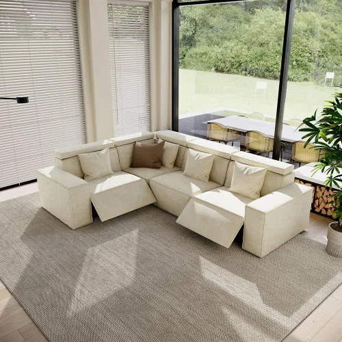 Vista 17 de Sofá eléctrico de 85 pulgadas, sofás modulares para sala de estar, moderno sofá biplaza reclinable grande, cómodo sofá nube de terciopelo