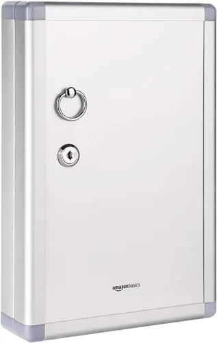 Vista 8 de Amazon Basics Caja de acero con cerradura de seguridad para gabinete con 48 ganchos para llaves, negro, 2.8 pulgadas de profundidad x 7 pulgadas