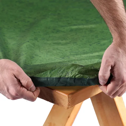 Vista 5 de Coghlan's Mantel de mesa de pícnic, mantel reutilizable de poliéster Ripstop para mesas de 6 pies, resistente al agua, equipado con sistema