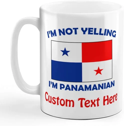 Vista 7 de Taza de té y café de cerámica con texto en inglés "I'M Not Yelling I Am Panamanian Panamanians Panameños", regalo para hombres y mujeres