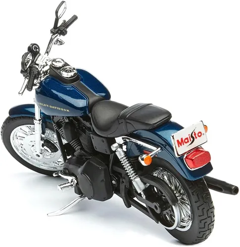 Vista 3 de Maisto 2004 Harley Davidson Dyna Super Glide Sport Bike 1/12 Motocicleta Azul