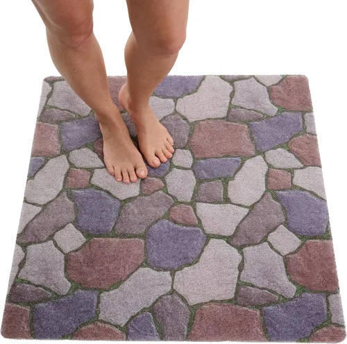 Vista 60 de Enkosi Alfombra de ducha antideslizante Loofah para suelos de ducha, bañera, baños, zonas húmedas, alfombrilla de baño acolchada con agujeros