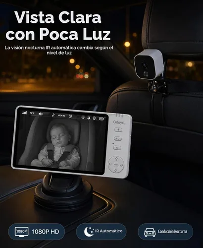 Vista 4 de Cámara inalámbrica para coche de bebé para asiento trasero 5 Blanco a