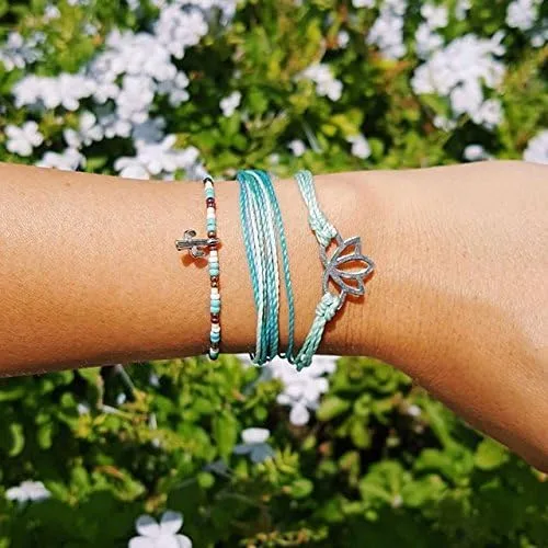 Vista 5 de Pura Vida - Pulsera 100 % impermeable, hecha a mano, con dije revestido y correa ajustable