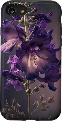 Vista 13 de Funda con diseño de flores moradas para iPhone 15