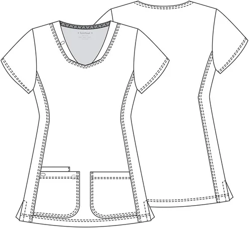 Vista 5 de HeartSoul Break on Through - Conjunto de ropa quirúrgica con cuello en V 20710 y pantalón con cordón 20110