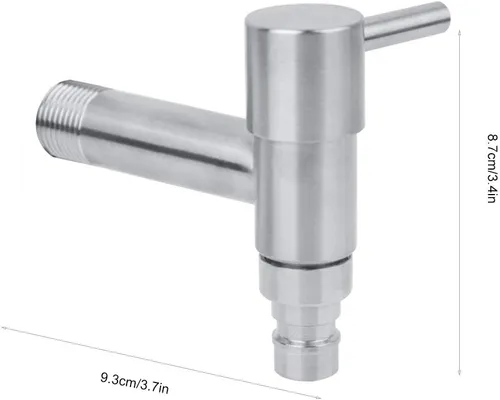 Vista 9 de Fdit Grifo para fregadero, lavadora de acero inoxidable de G1/2 pulgadas, grifo de agua montado en la pared, fregona para piscina, grifo frío