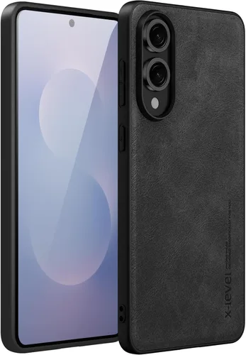 Vista 33 de X-level Funda para Samsung Galaxy Z Flip 6, delgada funda delgada de piel sintética para teléfono, TPU suave, a prueba de golpes, protección Negro