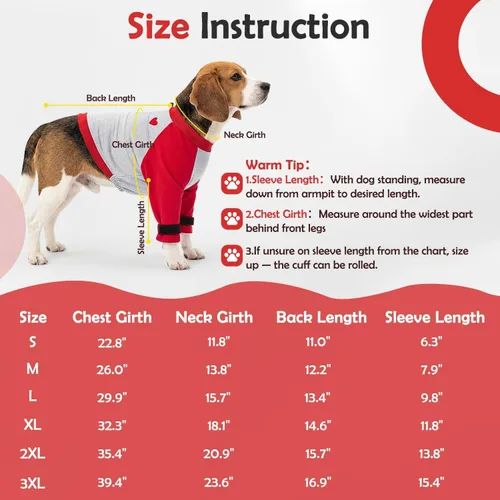 Vista 2 de Lukovee Traje de recuperación para perros, protege las piernas delanteras Rojo