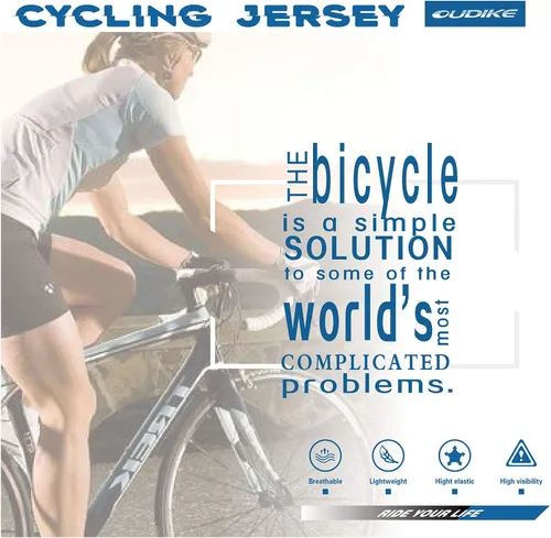 Vista 7 de Conjunto de camiseta de ciclismo de manga corta transpirable con acolchado 3D