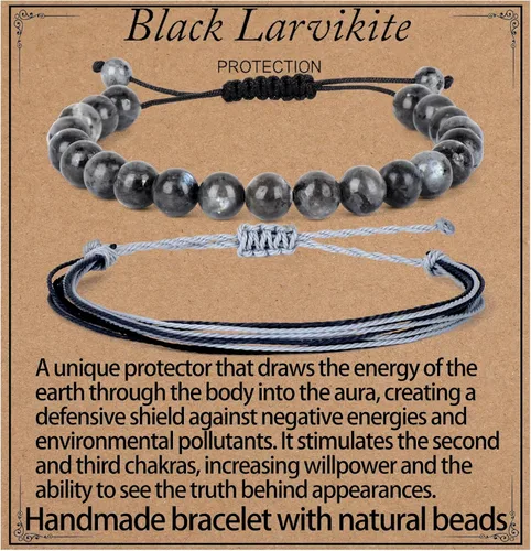 Vista 90 de LPBeads Pulsera de piedra natural hecha a mano de tamaño ajustable