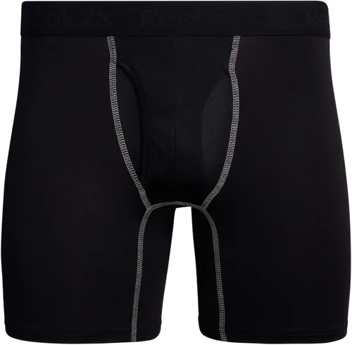 Vista 2 de Reebok Ropa interior para hombre, calzoncillos tipo bóxer de rendimiento con bolsa para moscas (paquete de 4)