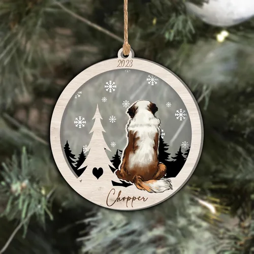 Vista 19 de Nazenti Adorno de Navidad conmemorativo personalizado, regalo personalizado de recuerdo de perro, condolencias por pérdida de mascotas, sabueso