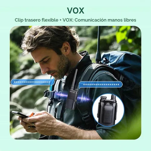 Vista 7 de Retevis Walkie Talkies impermeables RT47 IP67 con micrófono, construcción Negro