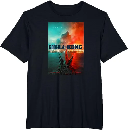 Vista 27 de Godzilla vs Kong - Camiseta oficial con póster, Negro