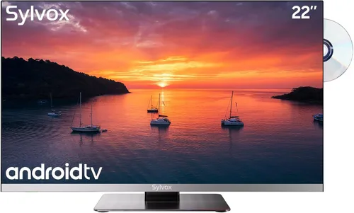 Vista 12 de SYLVOX 22'' Smart TV Digital de 12 Voltios Combo de Vídeo en Disco FHD 1080P Android 11.0, con Conexión Inalámbrica WiFi ARC CEC, para Hogar