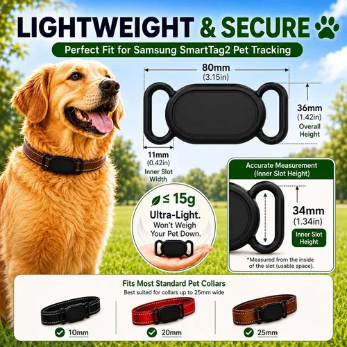 Vista 2 de Funda para collar de perro (2 unidades) para Galaxy Smarttag2, funda de silicona impermeable para gato, accesorio de cubierta protectora resistente