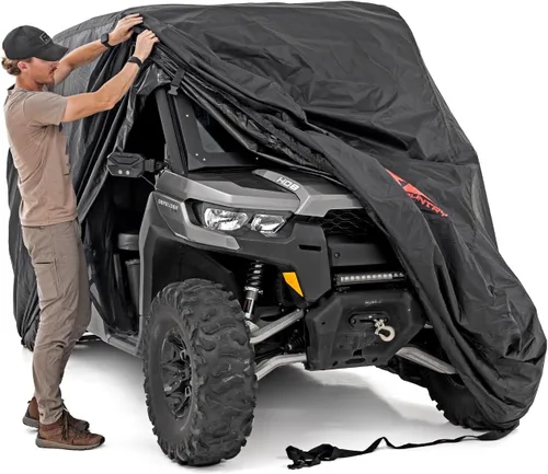 Vista 5 de Rough Country Universal UTV Storage Cover - Waterproof & UV Resistant All-Weather Cover, Vented Design, Secure Fit