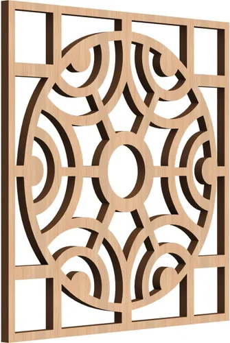 Vista 9 de Walton Paneles de pared decorativos de madera con calado, pequeños, 11 3/8 pulgadas de ancho x 11 3/8 pulgadas de alto x 1/4 pulgadas de alto, nogal