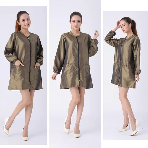 Vista 3 de Chaqueta unisex profesional para estilista, uniforme de cosmetología, cremallera, capa de peluquería, ropa de trabajo, peluquería, belleza, spa