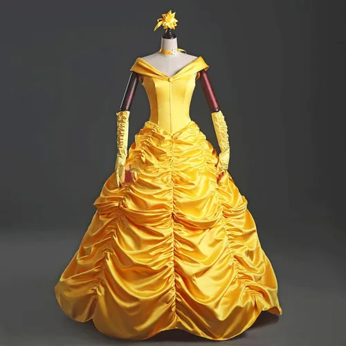Vista 2 de Artist Unknown Womens Princess Dress Long Party Costume Lace up Ball Gown Promo Dresses Gloves