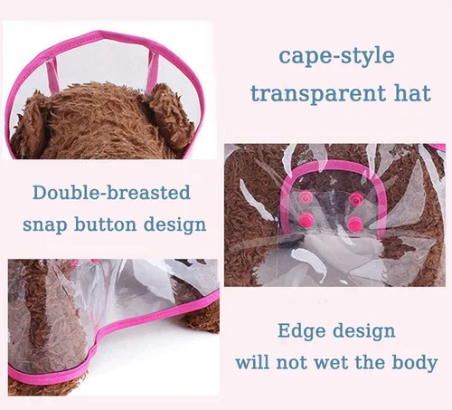 Vista 3 de Chubasquero para Mascotas, Chubasquero Transparente Impermeable para Perros Pequeños, Ropa de Lluvia para Perros y Gatos Pequeños (XS, Negro)