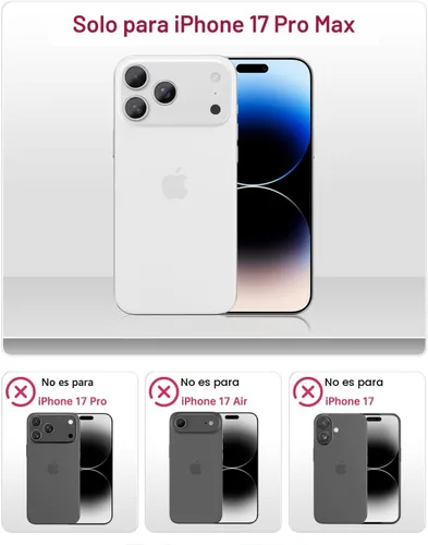 Vista 2 de SCORPIFY - Funda para iPhone 17 Pro Max Leopardo negro transparente LP-Negro Transparente Leopardo