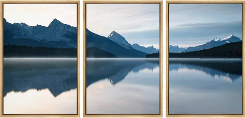 Vista 125 de NWT Lienzo enmarcado para pared, juego de arte en acuarela pastel, bosque de montaña oscura, naturaleza silvestre, ilustraciones de arte moderno