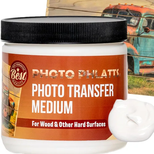 Vista 6 de Gel medio de transferencia de fotos para transferir fotos a madera y otras superficies duras. Solución de secado transparente prémium para obtener