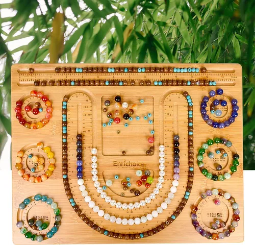 Vista 3 de Enrichoice Conjunto de tableros de cuentas multifuncionales para la fabricación de joyas de diseño con cubierta, hermosa inscripción en la parte
