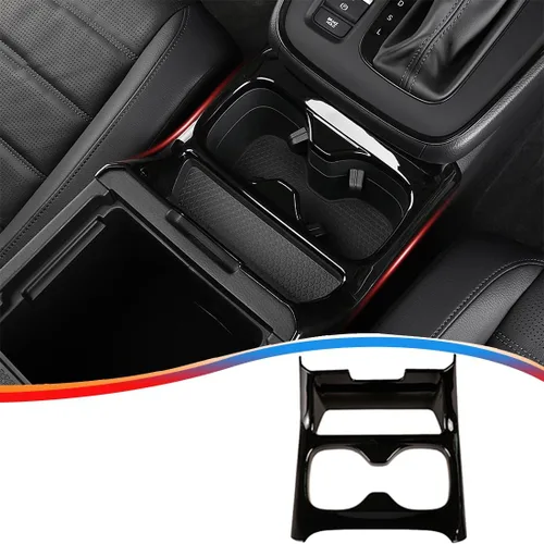 Vista 9 de MUXEE para Honda CRV CR-V 2023 2024 2025 2026 - Cubierta de panel para portavasos de consola central de madera con veta de ABS - Accesorios