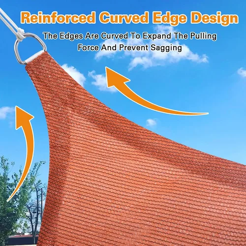 Vista 4 de Artpuch Toldo rectangular de 10 x 20 pies, borde curvo, grado comercial de polietileno de alta densidad de 6.53 oz/m², permeable a los rayos UV