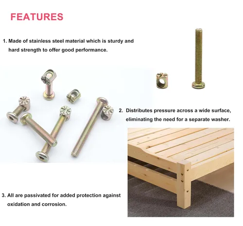 Vista 5 de cSeao - Kit de repuesto de accesorios para cuna M6, 50 unidades, tornillos de casquillo y tuercas de barril para literas, sillas de muebles