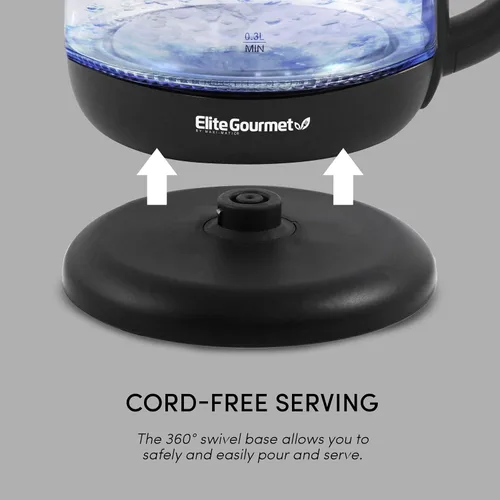 Vista 6 de Proctor Silex Tostadora de 4 rebanadas con ranuras extra anchas, color negro (24215PS) y Elite Gourmet EKT1001 hervidor eléctrico de vidrio sin BPA