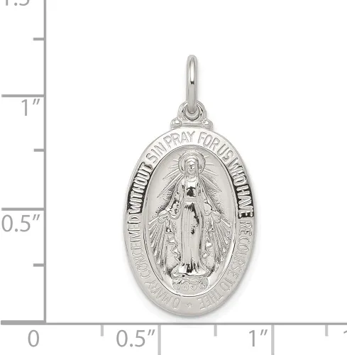 Vista 3 de Medalla milagrosa de plata de ley 1142in 0591in estilo QC5515