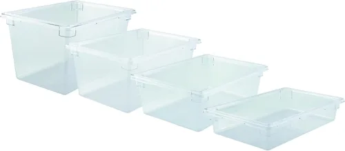 Vista 2 de Winco Caja de almacenamiento de alimentos de policarbonato, 12 x 18 x 3-1/2 pulgadas