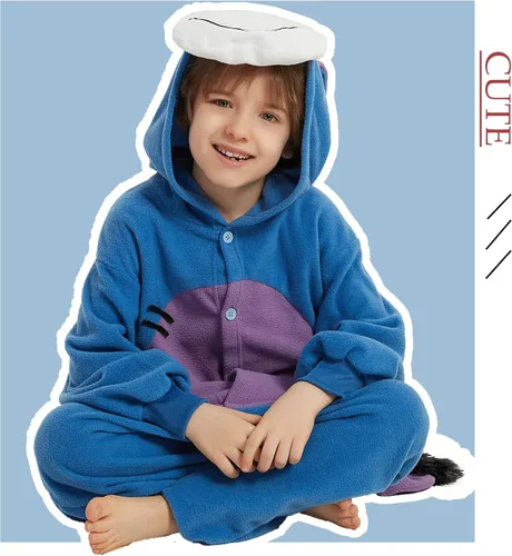 Vista 3 de SWEETXIN Pijama unisex para adultos y niños, para Halloween, Navidad, ropa de dormir, traje de cosplay para mujeres y hombres