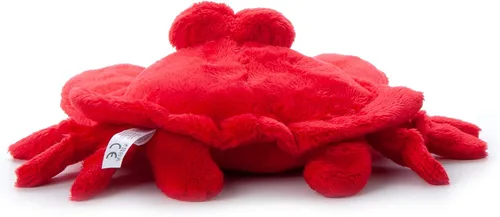 Vista 4 de The Petting Zoo Peluche de cangrejo, regalos para niños, animales del océano de ojos brillantes, juguete de peluche de cangrejo rojo de 9 pulgadas