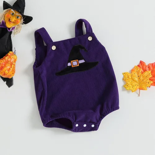 Vista 4 de Traje de Halloween para bebé recién nacido, overol sin mangas, con botones, ropa unisex de otoño