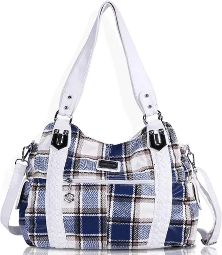 Vista 208 de Angel Barcelo - Bolsa de hombro amplia para mujer, diseño Hobo, cuero lavado