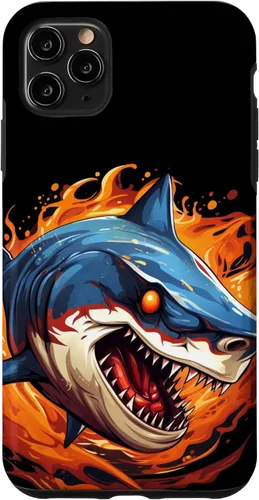 Vista 11 de Funda para iPhone 14 Animales de tiburón con llamas y fuego para amantes