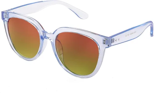 Vista 2 de FEISEDY Gafas de sol para mujer, gafas de sol redondas polarizadas a la moda, estilo moderno, protección UV, Sunnies B4127