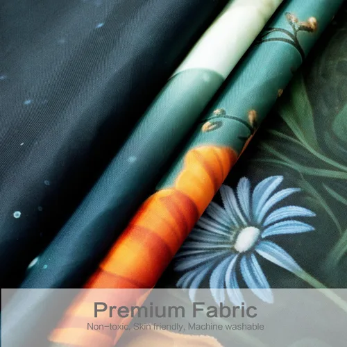 Vista 5 de Vimorco Cortinas de ducha, cortina floral para baño con 12 ganchos, tela de poliéster decorativa para el hogar, lavable a máquina, accesorios