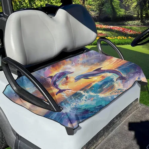 Vista 30 de Fundas de asiento de carrito de golf, lavables para carrito de golf, manta de toalla para carrito de golf, club, coche, fácil de instalar, funda