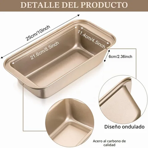 Vista 2 de Patelai 4 sartenes de pan antiadherentes de acero al carbono de 8.5 x 4.5