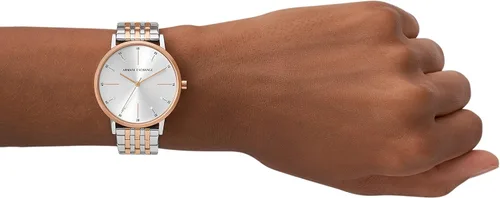 Vista 4 de Armani Exchange AX - Reloj de tres manecillas para mujer con correa de acero inoxidable o cuero